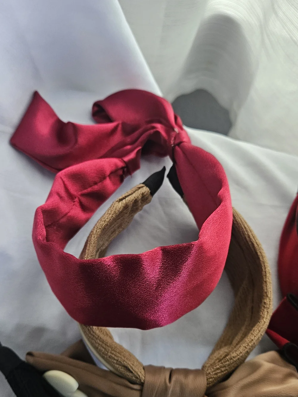 Women’s Knotted Headband Set - Red, Black, Tan, Blue